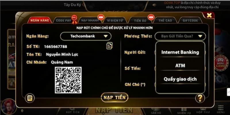 Nạp tiền Go88 Một số lưu ý khi nạp tiền Go88